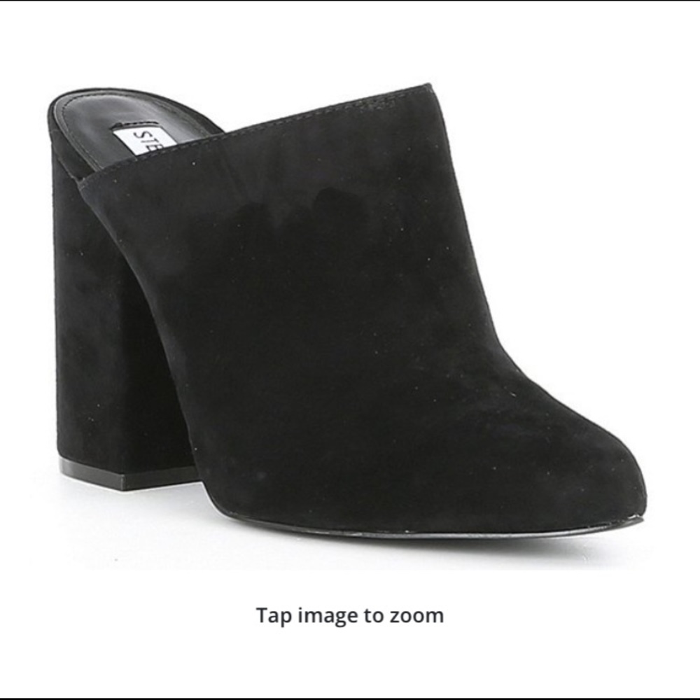 Steve Madden Black Suede Mules